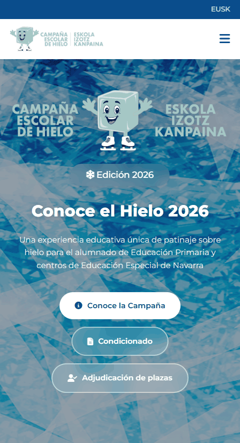 La web pública de la campaña vista en un teléfono móvil